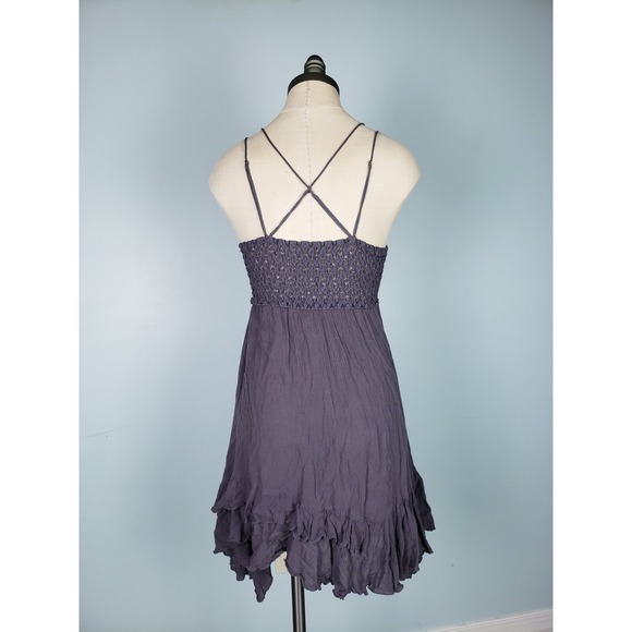 Free People Women's S Intimately Fp Adella Frilled Babydoll Purple Lacy Ruffle - Picture 4 of 6